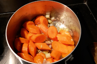 Bouillon de carottes et langoustines
